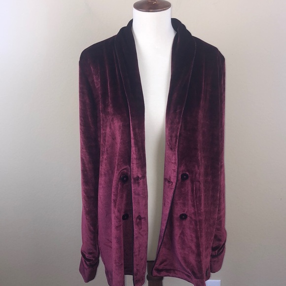 NWT Stunning! Volcom Stone Row Burgundy Soft Velvet Jacket - Size Small - Picture 12 of 16